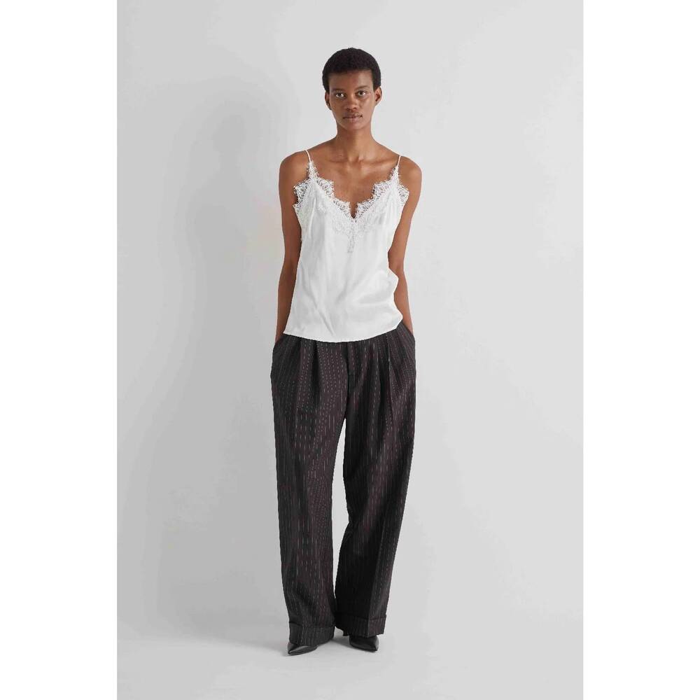 NEW MEIMEIJ satin lace tank top in off white